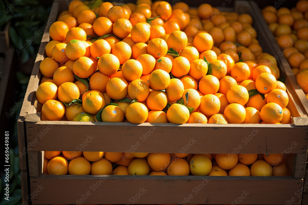 oranges in a market
