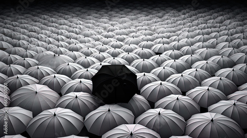 lonely black umbrella photo