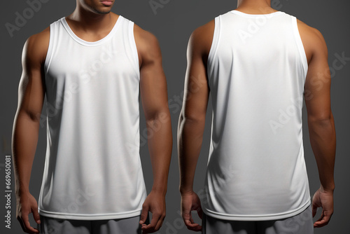 Sleeveless tank top sport t-shirt design for design mock up photo
