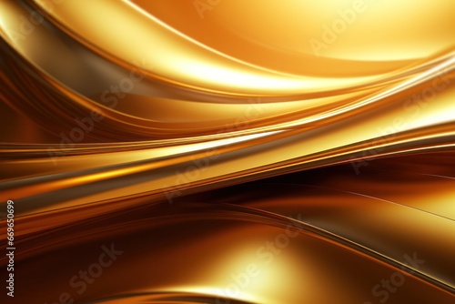 Elegant Golden Waves Abstract Design - Luxurious Smooth Curves and Shiny Metallic Surface