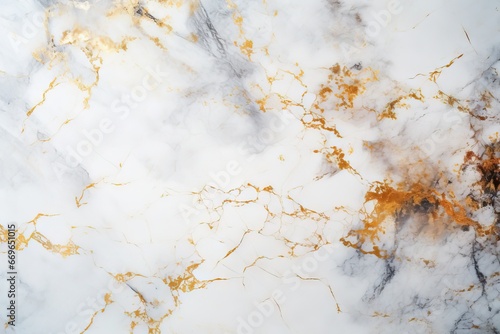 Fond abstrait lumineux, marbre blanc et or. IA générative, IA © Merilno