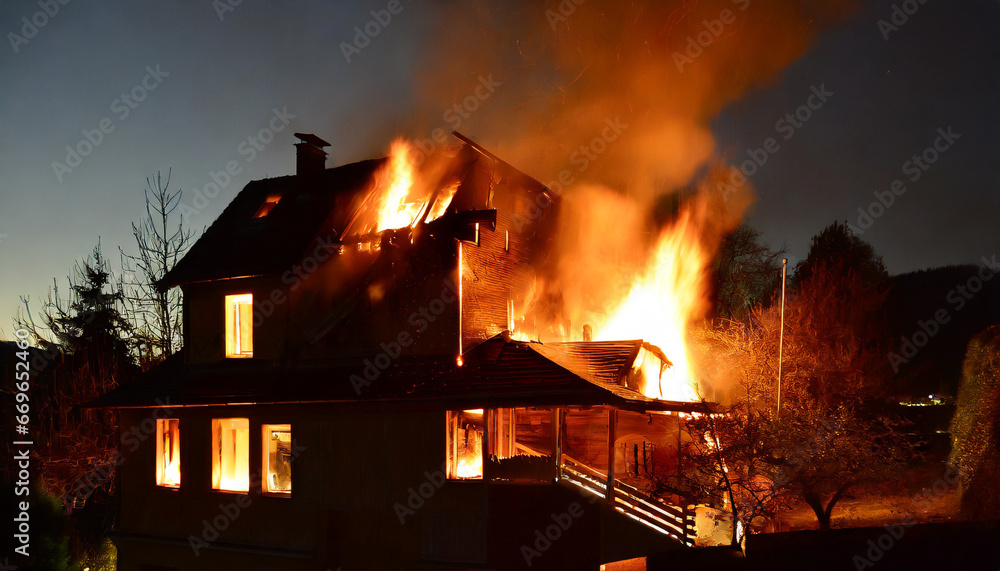 house burning down during the night