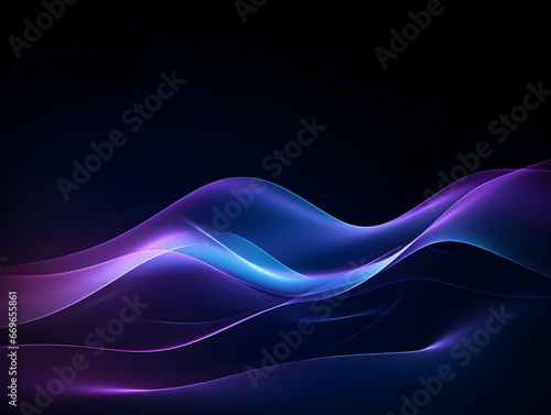 Dark abstract curve and wavy background with gradient and color, Glowing waves in a dark background, Curvy wallpaper design