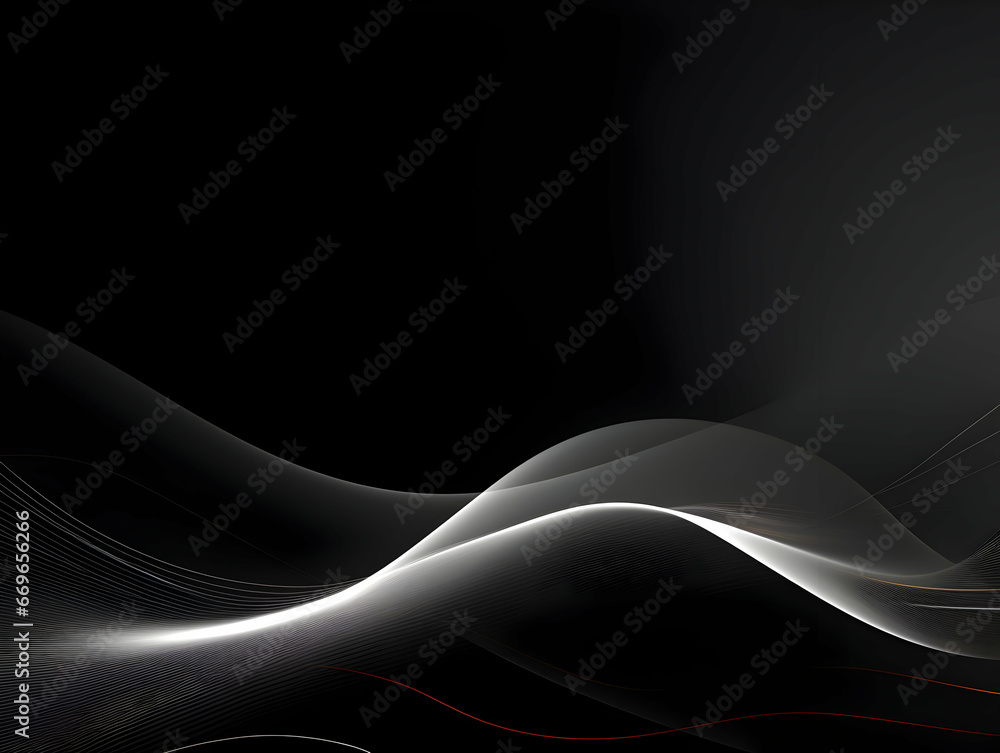 Fototapeta premium Dark abstract curve and wavy background with gradient and color, Glowing waves in a dark background, Curvy wallpaper design