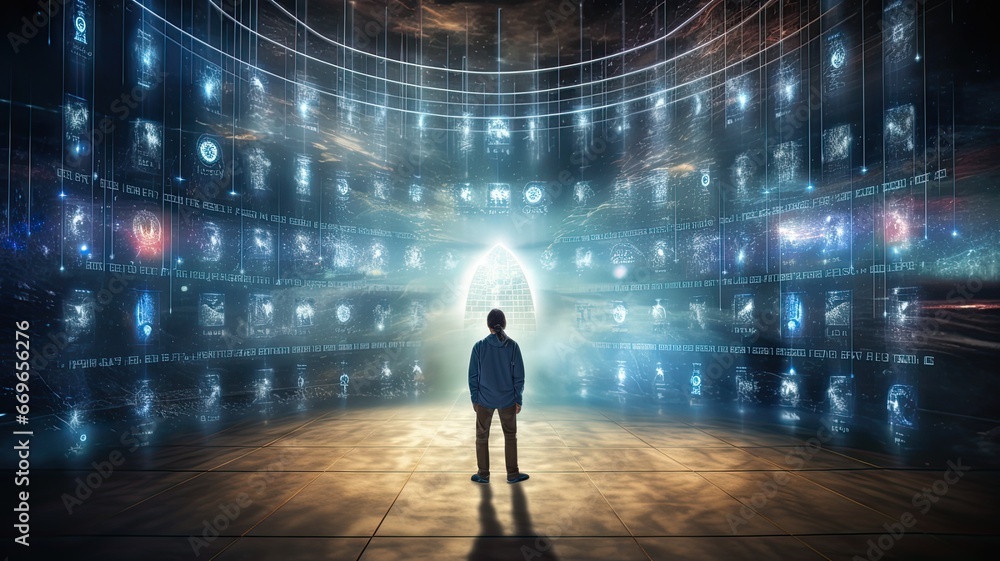 A quantum-encrypted communication channel, showcasing the advanced security provided by quantum encryption A quantum-encrypted communication channel, showcasing the advanced security provided by quantum encryption