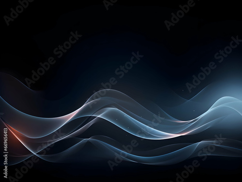 Dark abstract curve and wavy background with gradient and color, Glowing waves in a dark background, Curvy wallpaper design © Akilmazumder