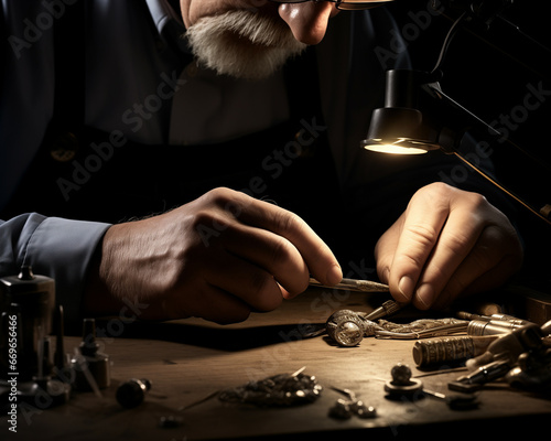 A close-up of a jeweler crafting a ring