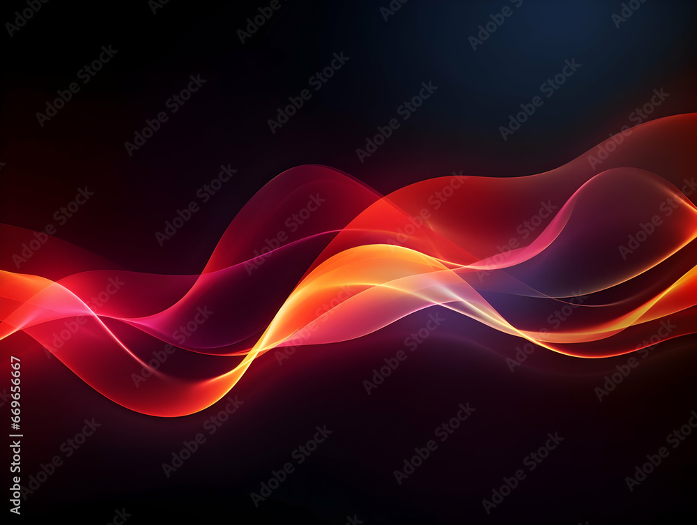 Obraz premium Dark abstract curve and wavy background with gradient and color, Glowing waves in a dark background, Curvy wallpaper design