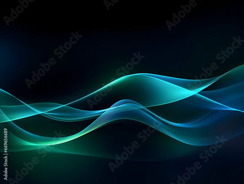 Dark abstract curve and wavy background with gradient and color, Glowing waves in a dark background, Curvy wallpaper design