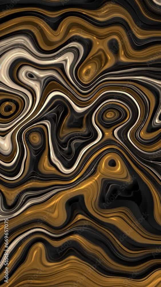 Vertical video - trippy golden liquid motion marble effect background. Full HD and looping fluid fractal abstract motion background animation. Vertical video - trippy golden liquid motion marble effect background. Full HD and looping fluid fractal abstract motion background animation.