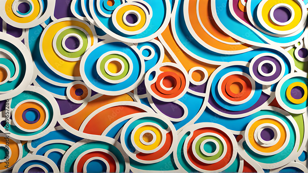 Paper craft wave abstract colorfull background wallpaper
