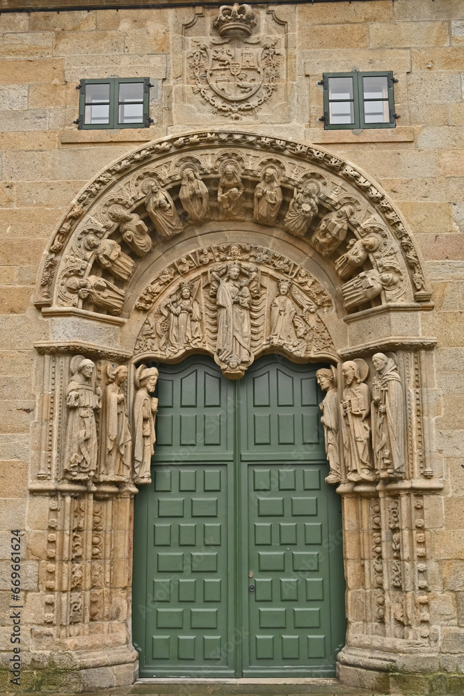 Santiago de Compostela, portale dell' Hospital Real, Galizia - Spagna