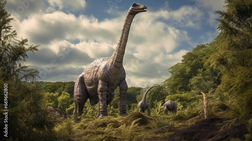 Brachiosaurus with baby