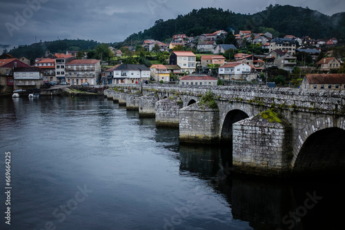 The medieval bridge of Pontesampayo, Pontevedra, Spain.
