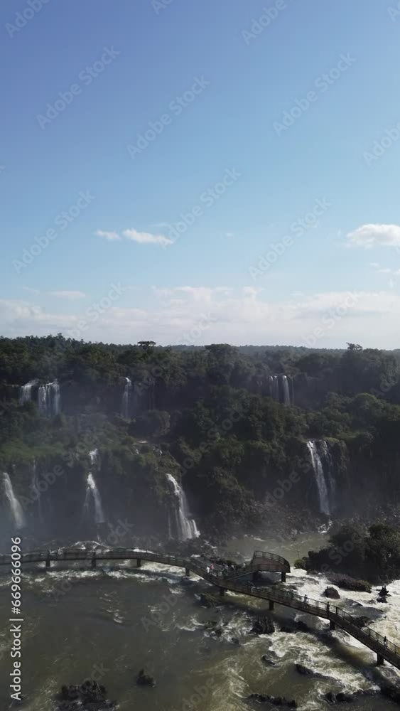 Vertical video of the Iguazu Falls in Brazil. Nature wonder Vertical video of the Iguazu Falls in Brazil. Nature wonder