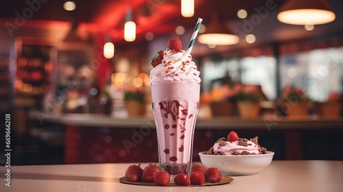 Strawberry Milkshake 1950 s Diner Professional Photo