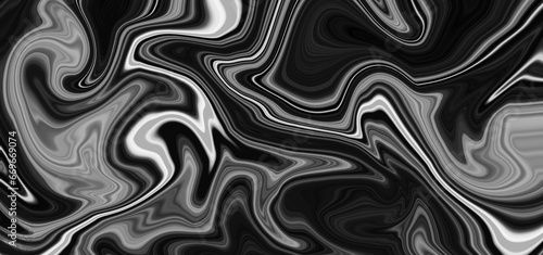 Acrylic pour black and gray gradient color liquid marble abstract surfaces design. Creative swirled or curve of oil paint for marble texture abstract vector design.