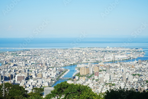 City view of Tokushima from Mt. Bizan in Tokushima  Japan -                                       