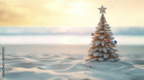  Beach Vibes: A Timber Christmas Tree Anchored in Sandy Bliss