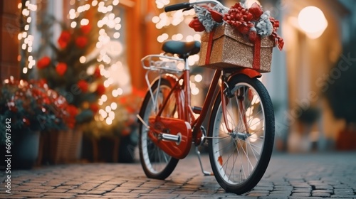  Bike with Colorful Lights for Christmas Celebration in the City