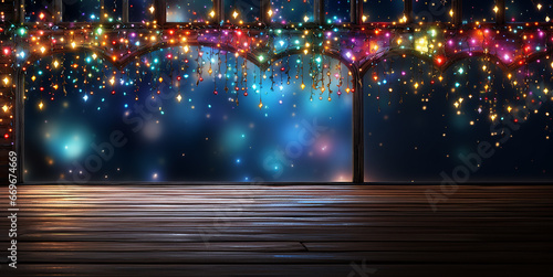 sfondo di lucine natalizie multicolore , colori arcobaleno, photo