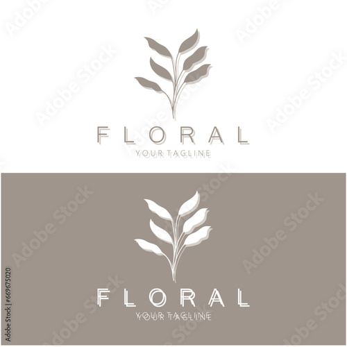 Elegant floral and leaf frame. Delicate botanical vector illustration for labels, spas, corporate identity, and wedding invitations