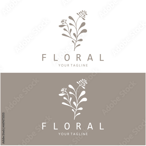 Elegant floral and leaf frame. Delicate botanical vector illustration for labels, spas, corporate identity, and wedding invitations