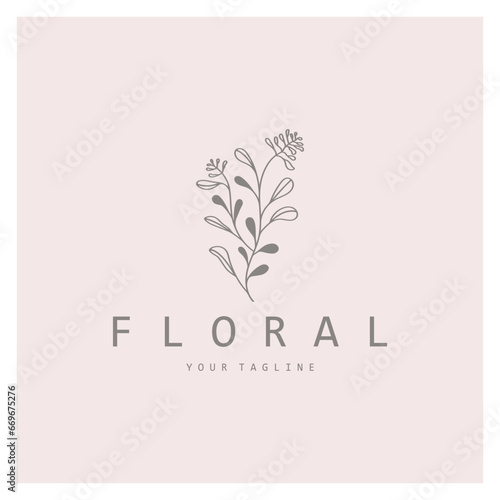 Elegant floral and leaf frame. Delicate botanical vector illustration for labels, spas, corporate identity, and wedding invitations