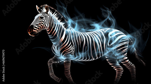 Animal Zebra Plexus Black White Background Digital Desktop Wallpaper HD 4k Network Light Glowing Laser Motion Bright Abstract