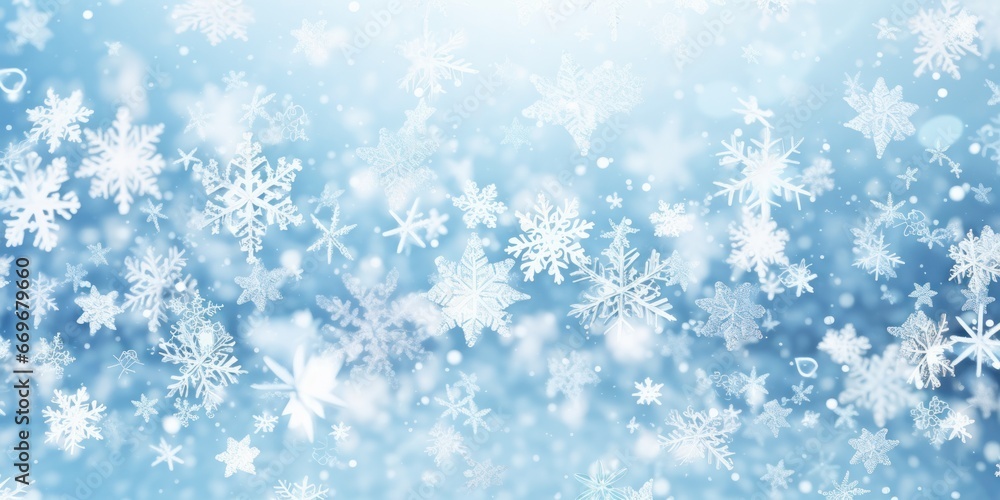  Blue Snowflake Generated Christmas Background