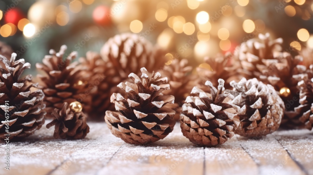 Burlap Christmas with Rustic Pine Cones on Background Burlap Christmas with Rustic Pine Cones on Background