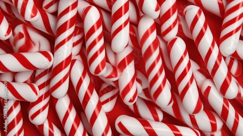  Candy Cane Christmas Frame with Red and White Stripes and Lollipop Patterns