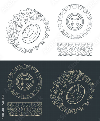 Tractor wheel blueprints