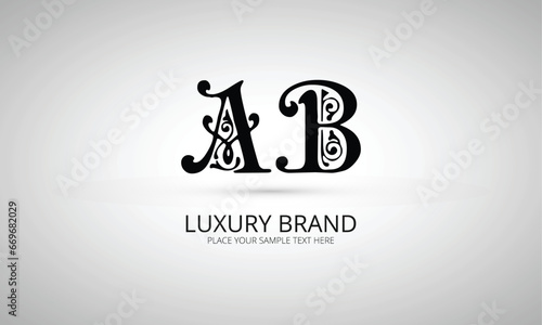 Alphabet letter icon monogram logo AB