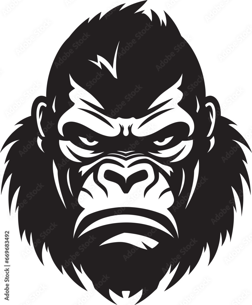 Bold Outlines and Vibrant Colors Gorilla Vector Style Gorilla Vector Art in Nature Conservation Campaigns