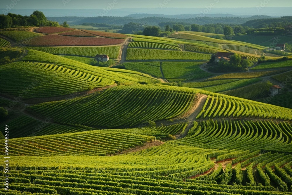 The vineyards of France and their surface area. Generative AI