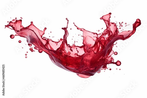 Red wine splash on white. Generative AI