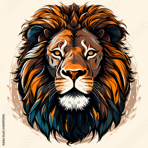 illustration of big feline animal  imposing lion