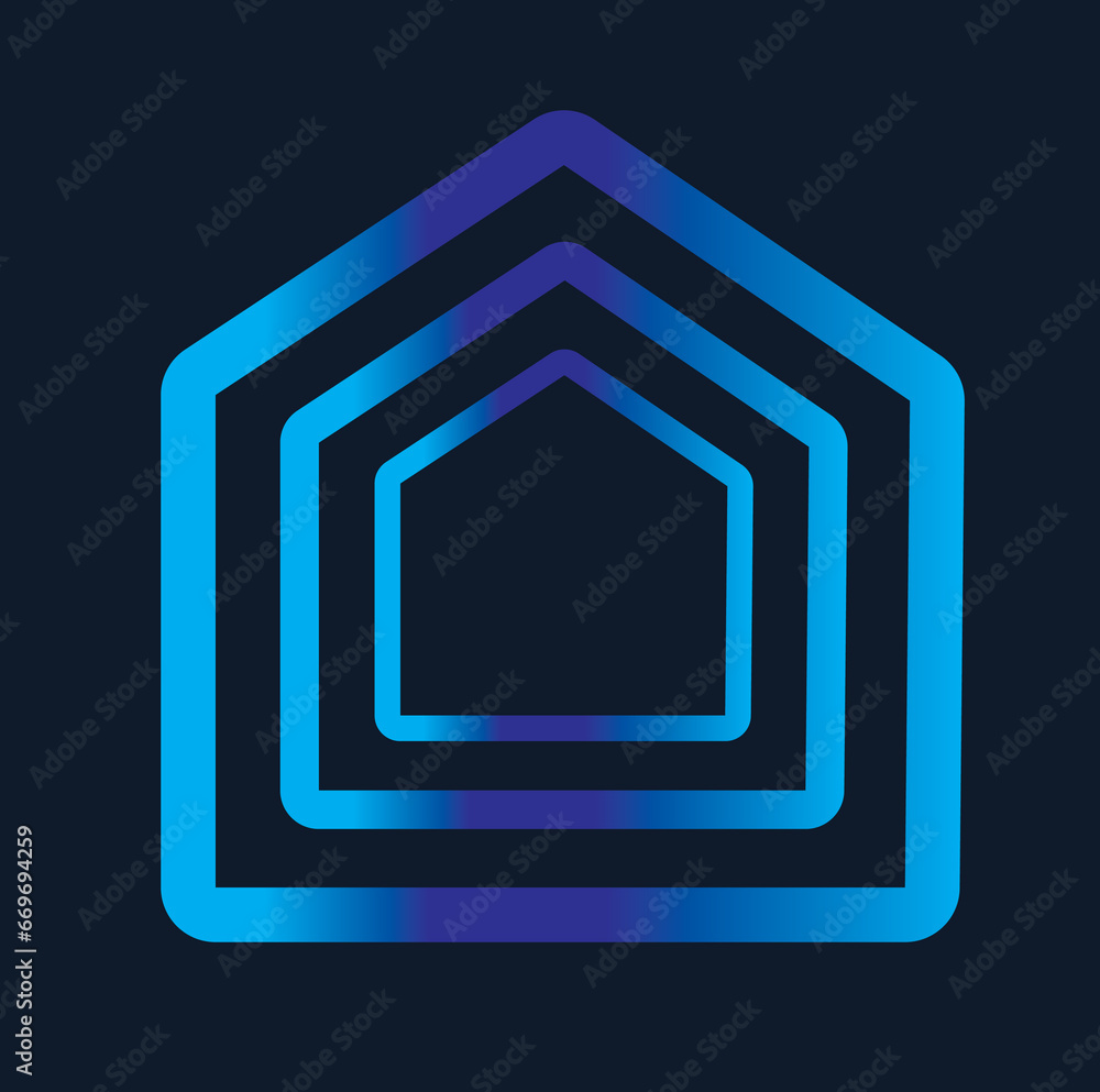 PrintCreative abstract geometric linear gradient neon logo for your construction house building company or real estate PrintCreative abstract geometric linear gradient neon logo for your construction house building company or real estate