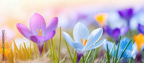 Stunning spring flower in bright sunlight