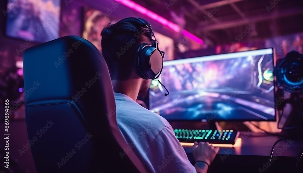 Digital Arena: Gamer Engrossed in Competitive Online Play. Generative ai Digital Arena: Gamer Engrossed in Competitive Online Play. Generative ai