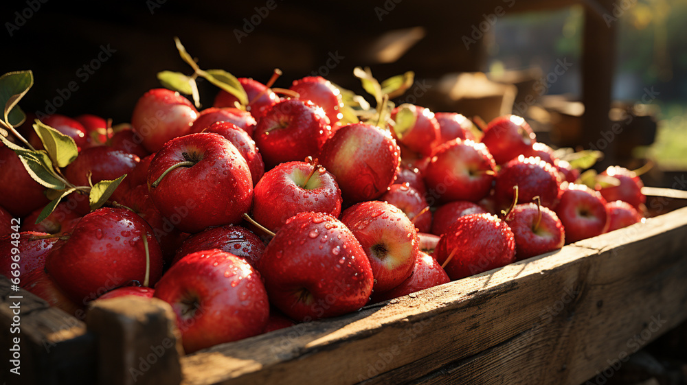 red ripe apples on a wooden background red ripe apples on a wooden background