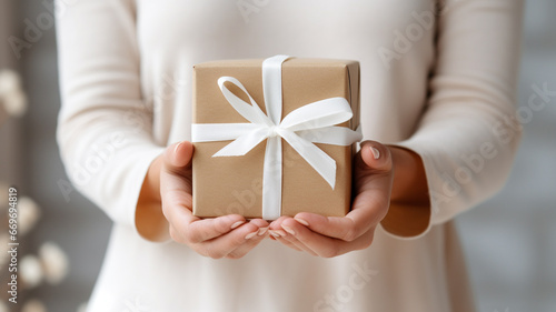 woman with gift box