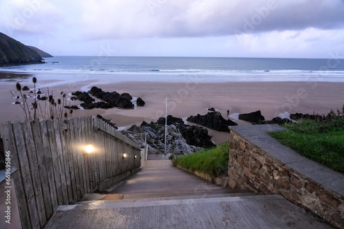 Steps leading to surfer's beach at dawn © NosamA