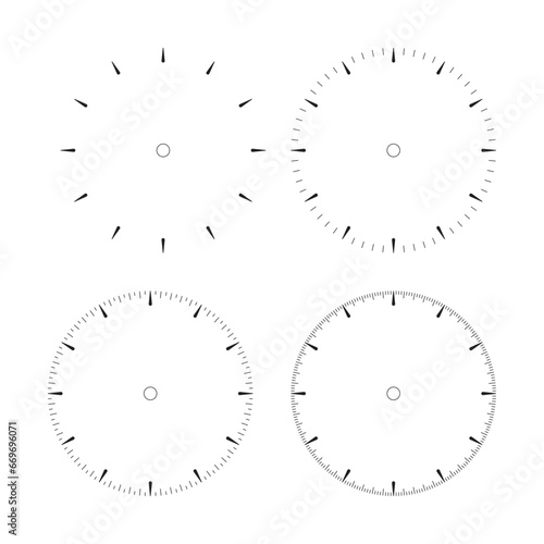clock dial. round speed dial set vector
