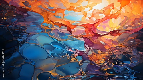 Água, óleo e cores abstratas photo