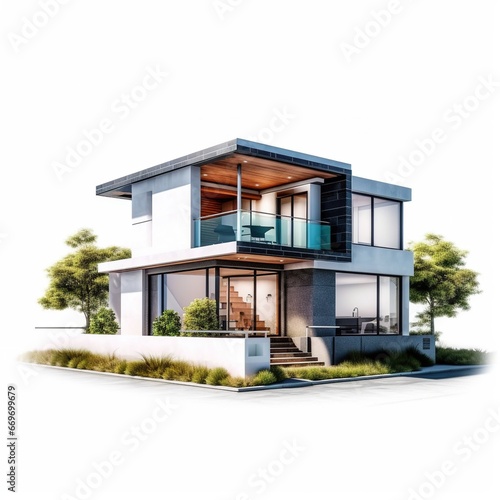 3d Modern Home Isolated On White Background © Gulnar