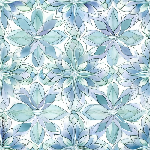 Elegant Floral Mosaic Serenity Pattern © Michael