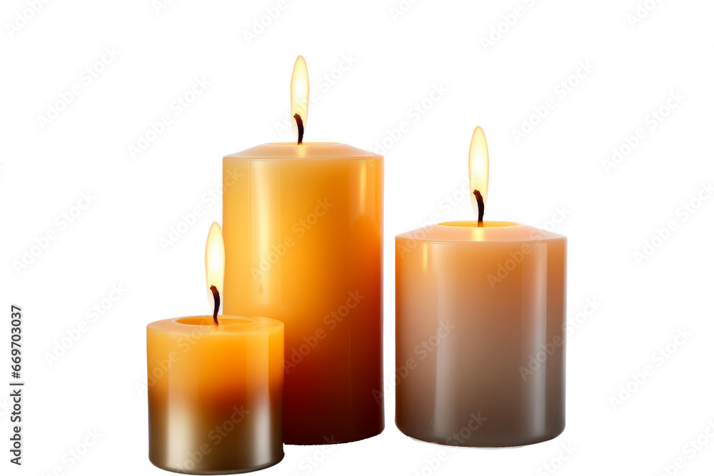 Burning Candles with Transparent Background Burning Candles with Transparent Background