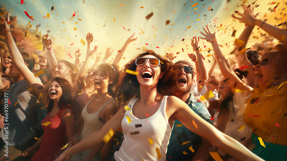Obraz premium Happy People Illustration Concept